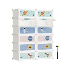 Étagère à chaussures modulable enfants bleu clair-SONGMICS HOME New