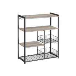 Étagère de cuisine avec 2 paniers grège noir-SONGMICS HOME Hot