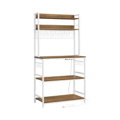 Étagère de cuisine avec multiprise grège noir-SONGMICS HOME New