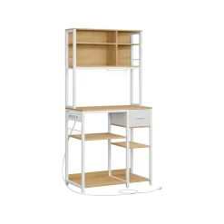 Étagère de cuisine avec multiprise marron rustique et noir d’encre-SONGMICS HOME New