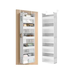 Étagère suspendue sur la porte en tissu pochettes latérales gris tourterelle-SONGMICS HOME New