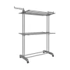 Étendoir à linge à 3 niveaux avec roulettes pliable 63,5 x 128 x 148 cm gris tourterelle-SONGMICS HOME Sale