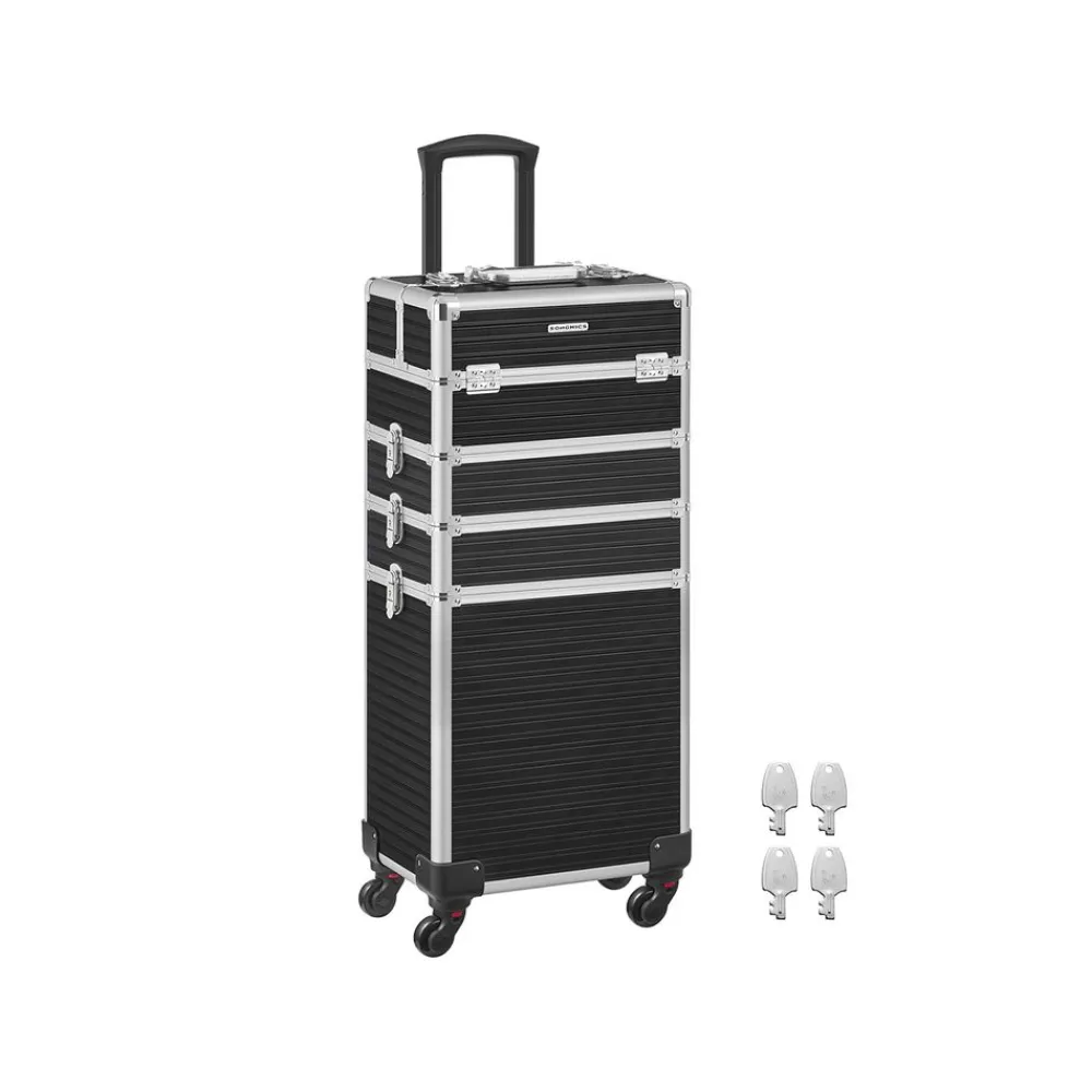 Valise de maquillage professionnel 4-en-1 noir-SONGMICS HOME Online