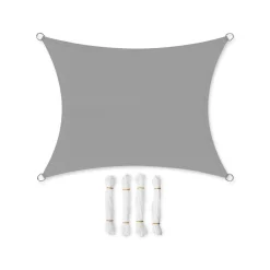 Voile d'ombrage 3 x 5 m gris-SONGMICS HOME New