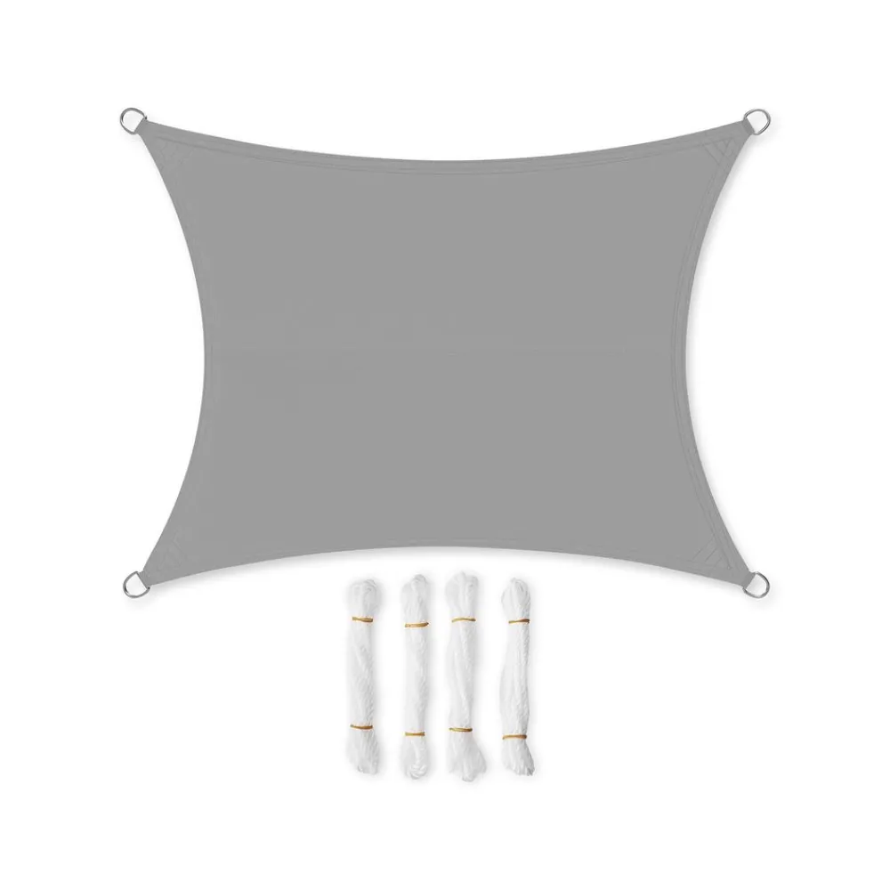 Voile d'ombrage 3 x 5 m gris-SONGMICS HOME New