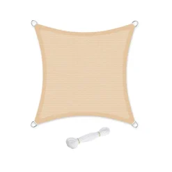 Voile d'ombrage  5 x 5 m sable Fauteuil à bascule gris-SONGMICS HOME