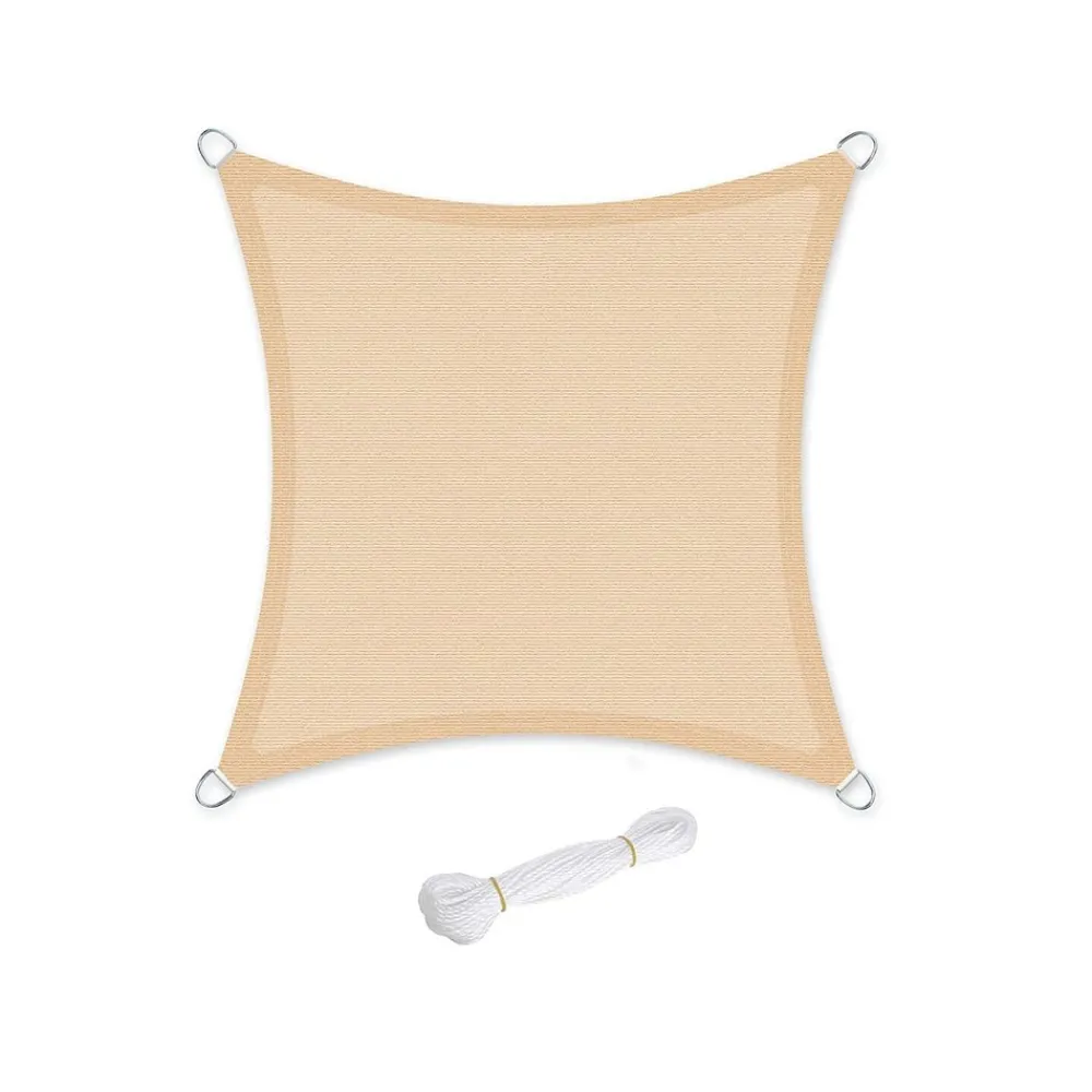 Voile d'ombrage 5 x 5 m sable Fauteuil à bascule gris-SONGMICS HOME