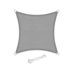 Voile d'ombrage  5 x 5 m sable Fauteuil à bascule gris-SONGMICS HOME