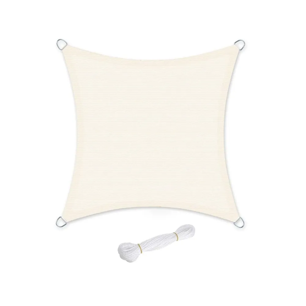 Voile d'ombrage 5 x 5 m sable Fauteuil à bascule gris-SONGMICS HOME